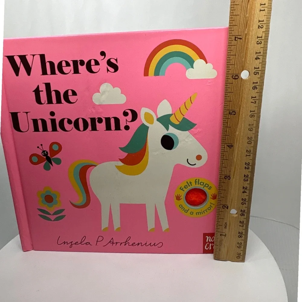 Where's the Unicorn Lift-the-Flap Nosy Crow‎ Felt Mirror Baby Toddler Bedtime